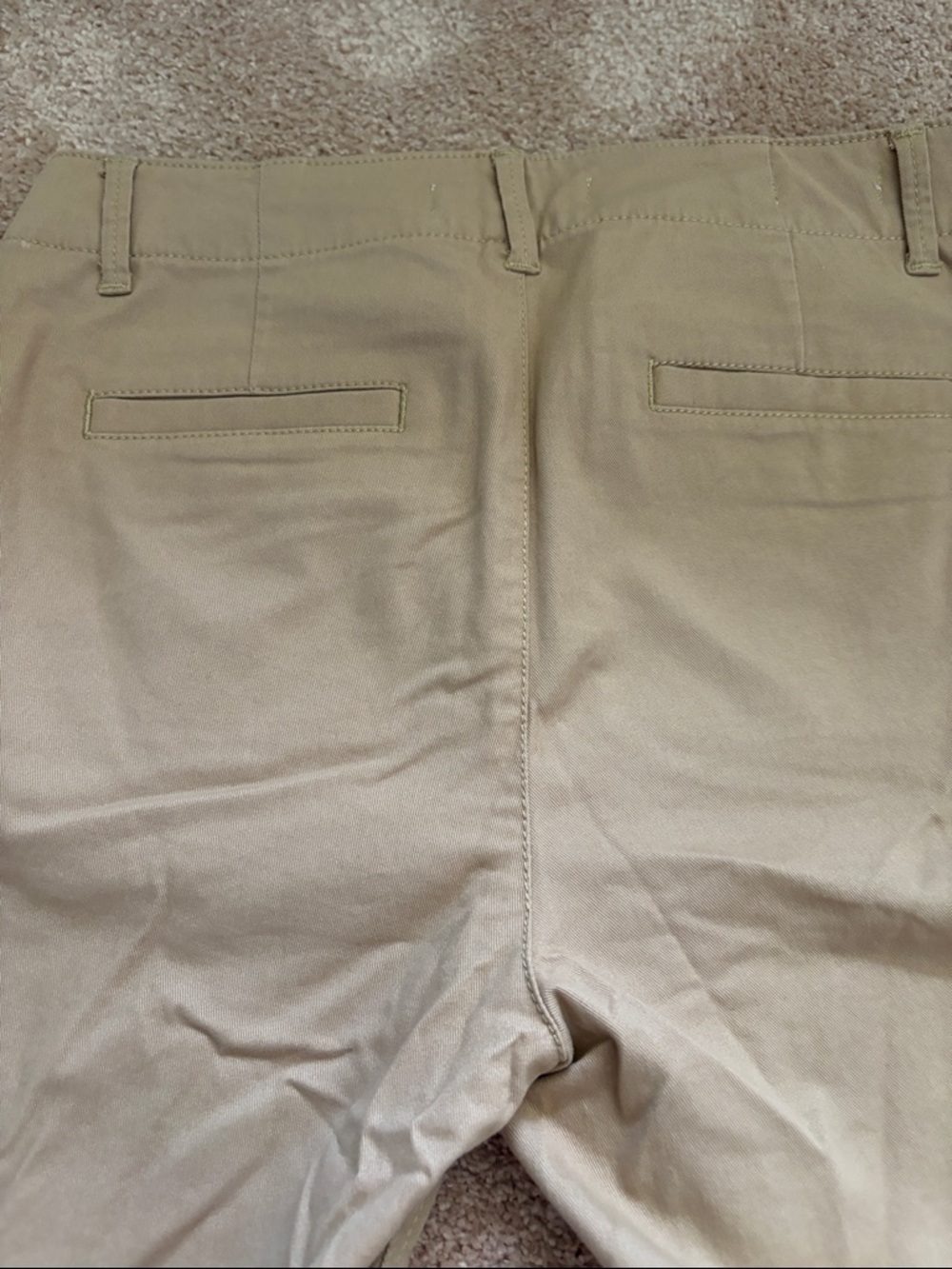 Women’s Monroe Slim Mid Rise Cotton Tan Chino Pants - Casual Straight Fit Tan - Picture 7 of 8